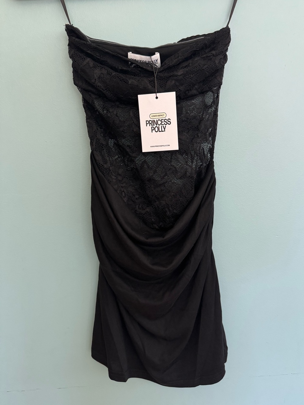 Princess Polly Black Lace Strapless Mini Dress NWT Size 0